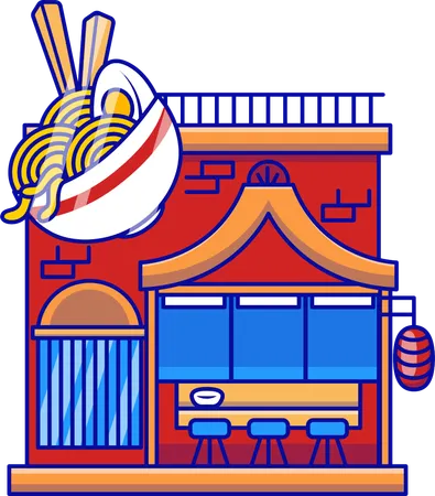 Bâtiment du magasin de ramen  Illustration