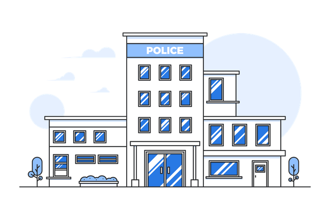 Bâtiment de police  Illustration