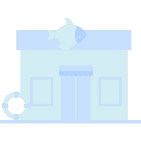 Bâtiment du magasin de pêche  Illustration
