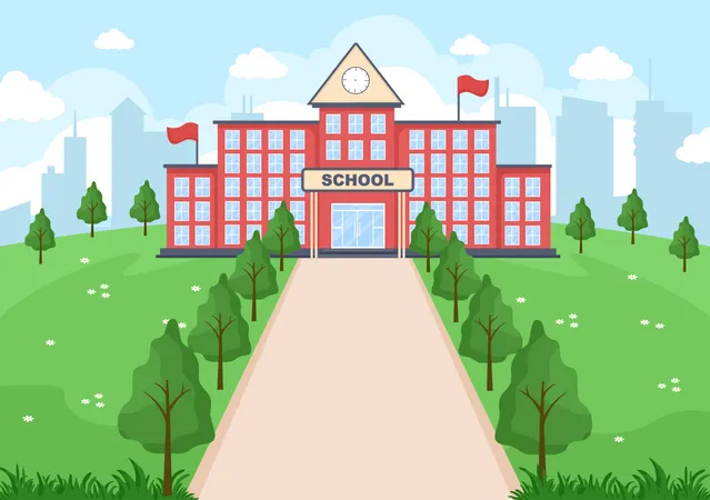 Bâtiment scolaire  Illustration