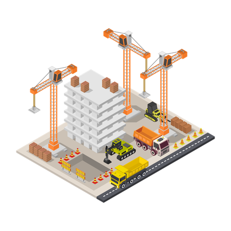 Bâtiment en construction  Illustration