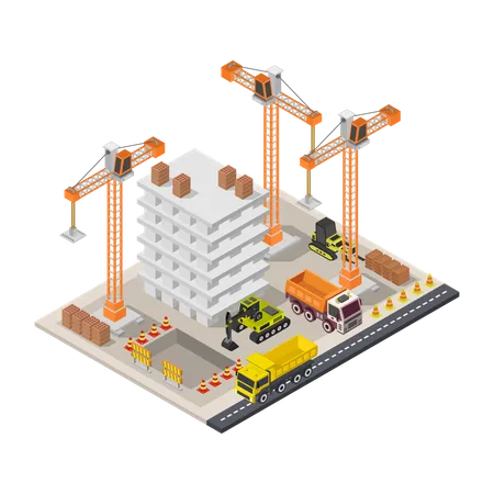 Bâtiment en construction  Illustration