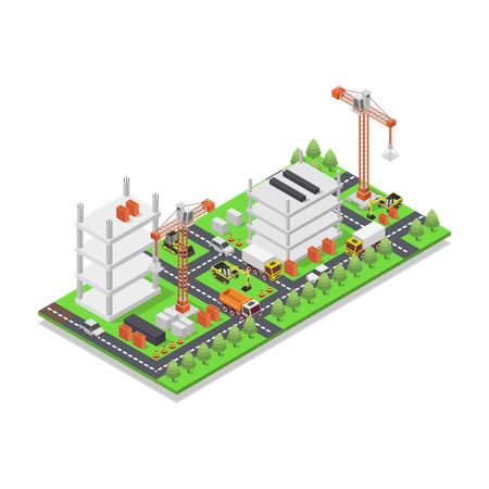 Bâtiment en construction  Illustration