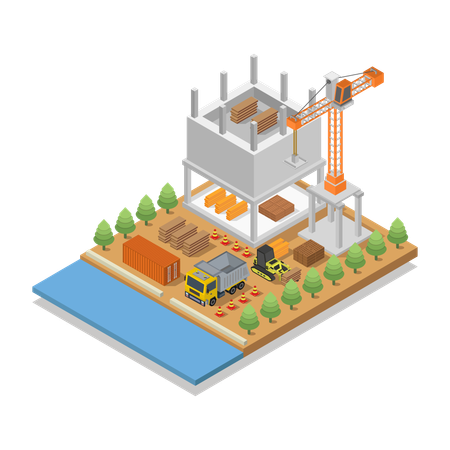 Bâtiment en construction  Illustration