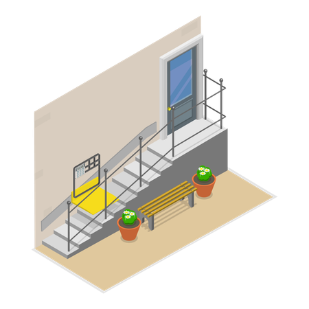 Portail d'entrée du bâtiment  Illustration