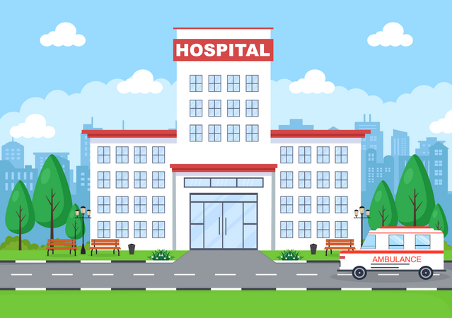 Bâtiment hospitalier pour les soins de santé  Illustration