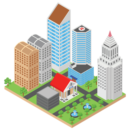 Bâtiments de la ville  Illustration