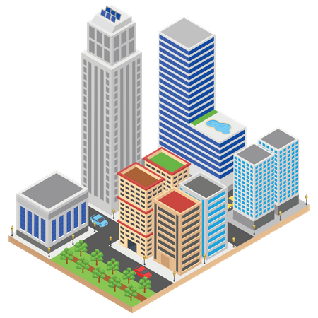 Bâtiments de la ville  Illustration