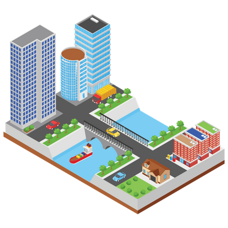 Bâtiments de la ville  Illustration