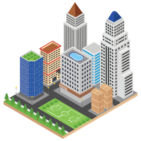 Bâtiments de la ville  Illustration