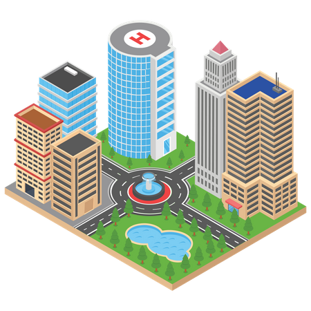 Bâtiments de la ville  Illustration