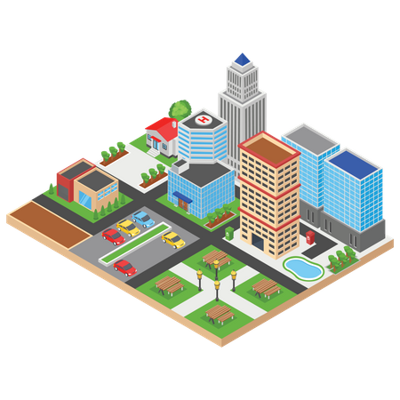 Bâtiments de la ville  Illustration