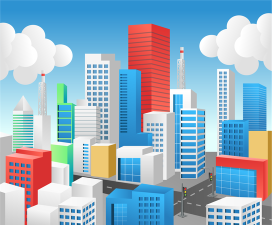 Bâtiments de la ville  Illustration