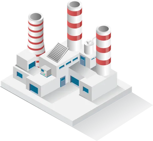 Bâtiments industriels avec cheminées  Illustration