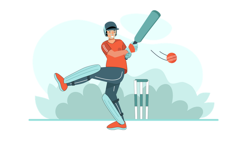 Batsman hitting ball  Illustration