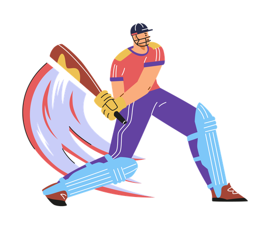 Batsman playing cricket  Illustration