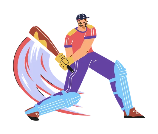 Batsman playing cricket  Illustration