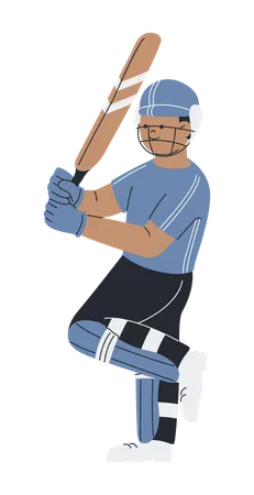 Batsman Playing Cricket Sport  Illustration