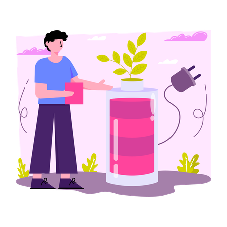 Batterie en charge  Illustration