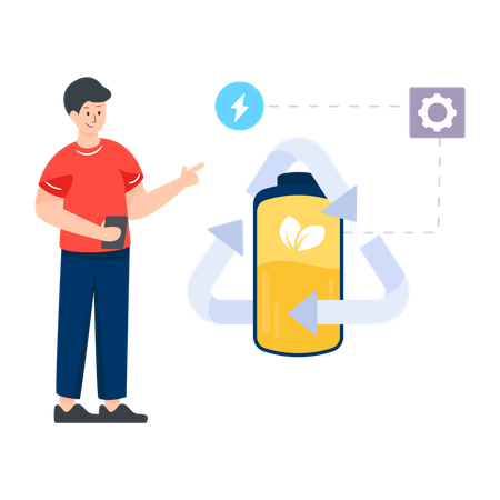 Batterierecycling  Illustration