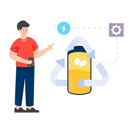 Batterierecycling  Illustration