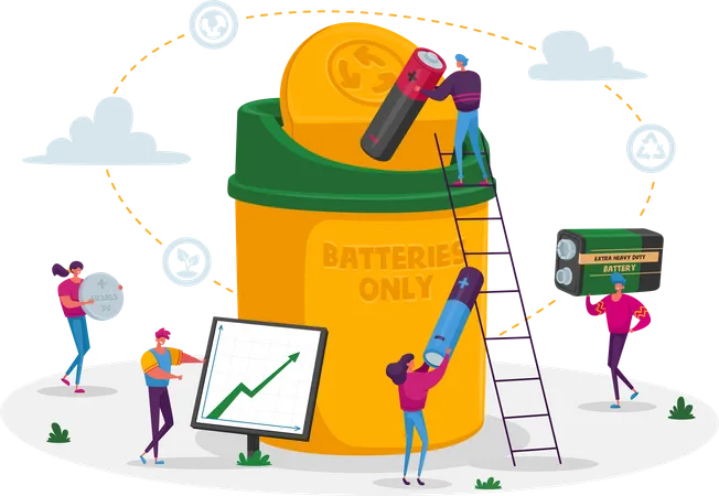 Batterierecycling  Illustration