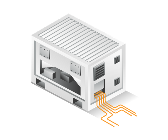 Battery box storing electric energy solar panel  Illustration