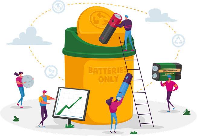 Battery recycle  Illustration