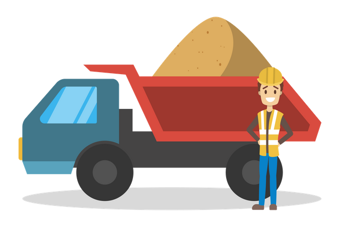 Bau-Sand-LKW  Illustration