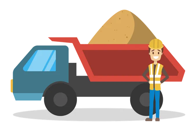 Bau-Sand-LKW  Illustration