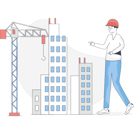 Bauingenieur arbeitet  Illustration