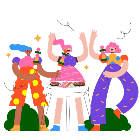 BBQ party with friends  Illustration