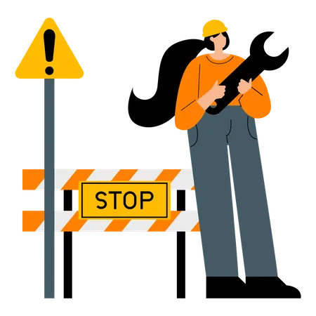 Be careful for construction area  Illustration