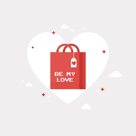 Be My Love Shopping Bag  일러스트레이션