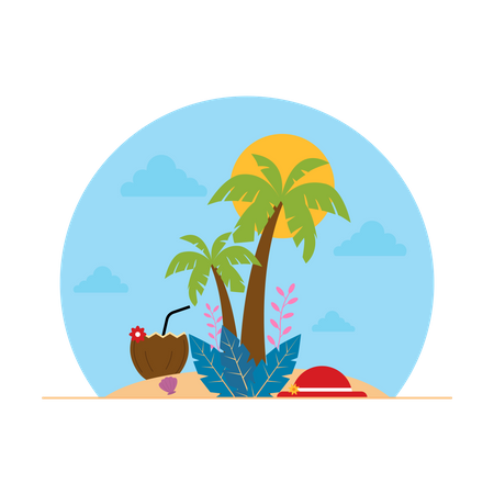 Beach activities  Illustration