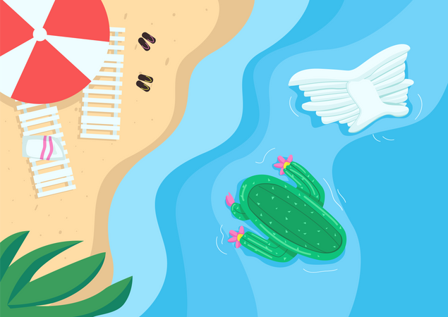 Beach and pool floats  Illustration