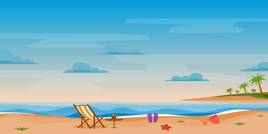 Beach Background  Illustration