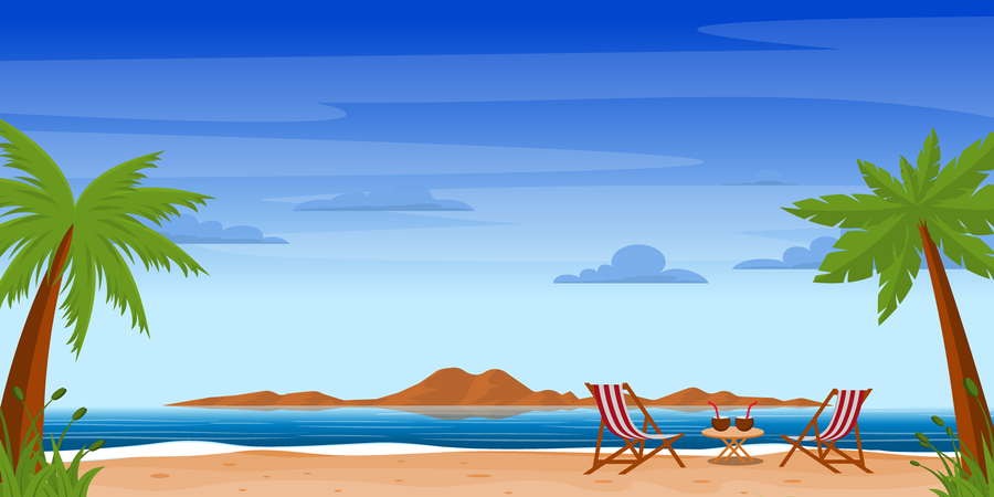 Beach Background  Illustration