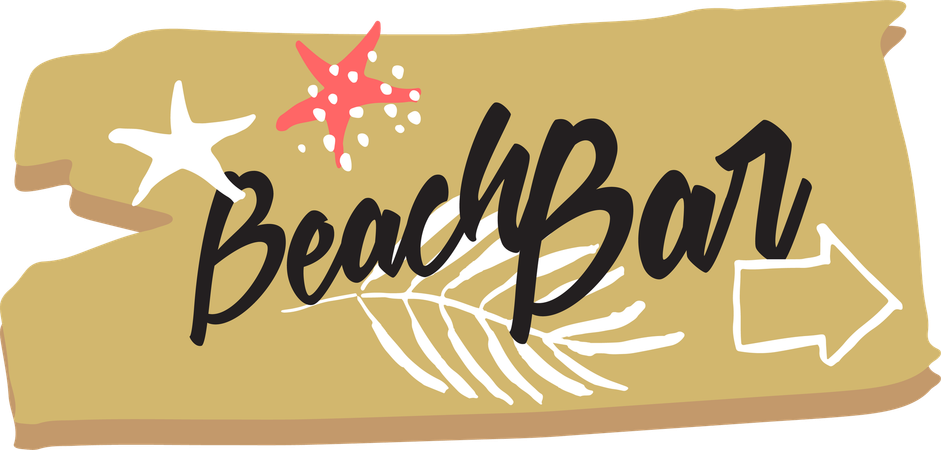 Beach bar direction  Illustration