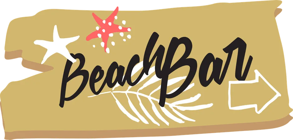 Beach bar direction  Illustration