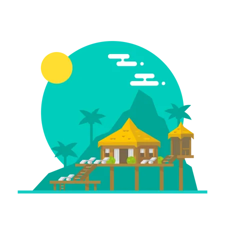 Beach bungalow  Illustration