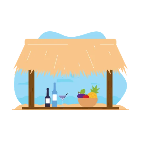 Beach cafe stall  Illustration