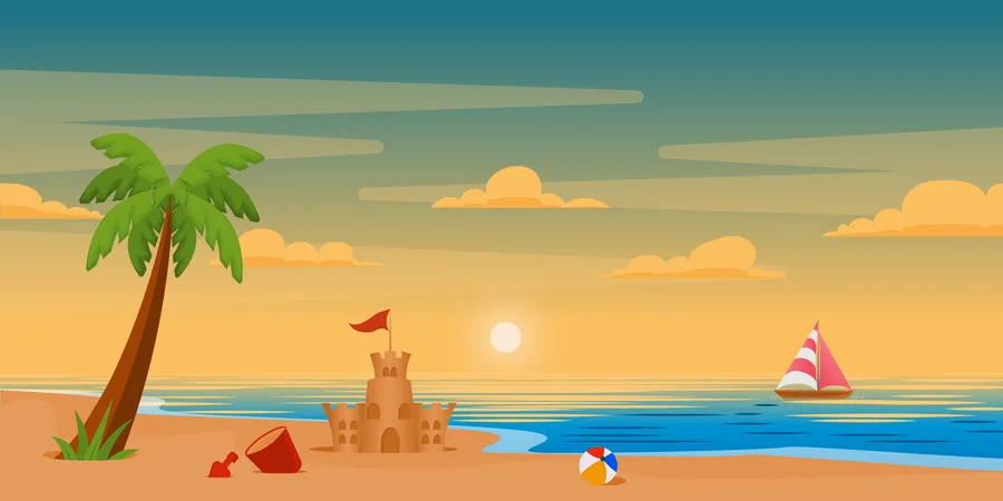 Beach Castle  Illustration