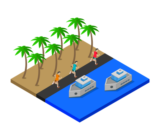 Beach Enjoyment  Illustration