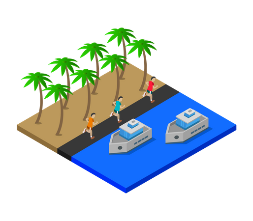 Beach Enjoyment  Illustration
