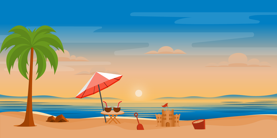 Beach Fun  Illustration