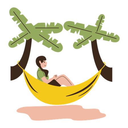 Beach hammock summer activity  Illustration
