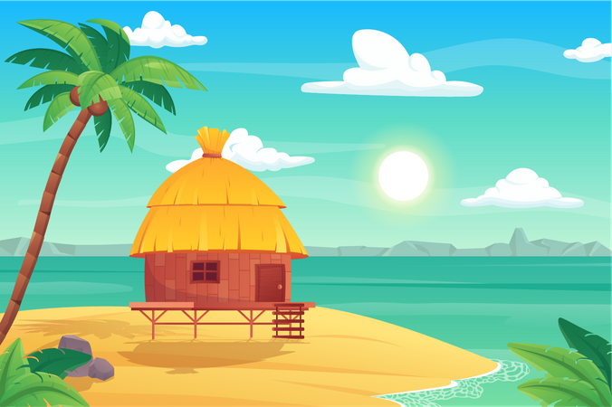 Beach house Illustration