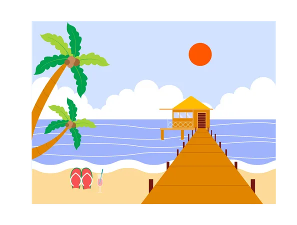 Beach house  Illustration