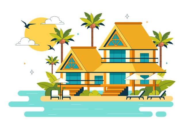 Beach house  Illustration